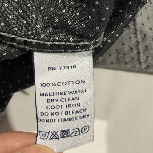 Duchamp Casual Patterned Formal Shirt Mens Tailored Fit Collar Gray Size 16.5 L - Picture 4 of 7